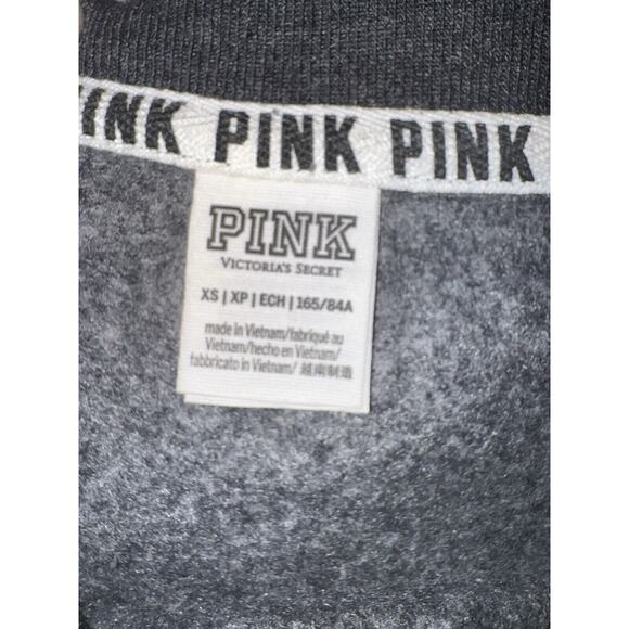 Victorias Secret Pink Sweatshirt Women XS Oversized‎ Graphic Fleece Rainbow Dog - Picture 6 of 8